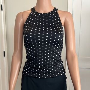 Kate Spade Black and White Polka Dot Tank Top